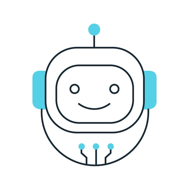 AI Robot Avatar for Industrial Automation Vector Icon Design