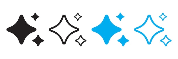 AI stars icon Line and sillhuate Generate AI icon LLM Artificial intelligence technology and Machine learning Generate symbol Icon element for application and web Vector illustration