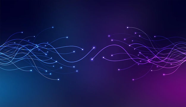 Ai technology Concept of artificial intelligence Blue and purple dots lines Digital communication science networks
