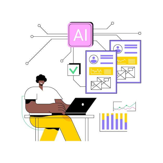 aianalyzed supplier performance abstract concept vector illustration