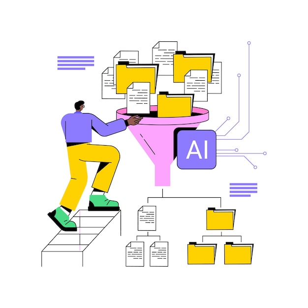 aiautomated data preprocessing abstract concept vector illustration