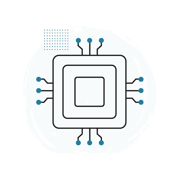 AIDriven CPU Chip for Smart Technology Vector ICon Design
