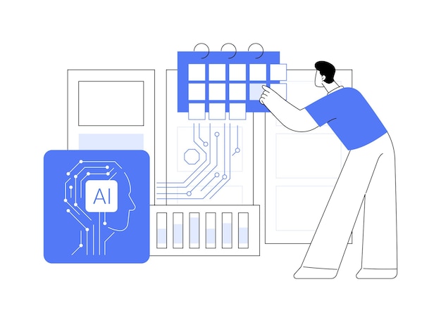 Aidriven employee scheduling abstract concept vector illustration human resources optimize workforce