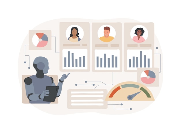 aienhanced performance evaluation abstract concept vector illustration human resources use ai to