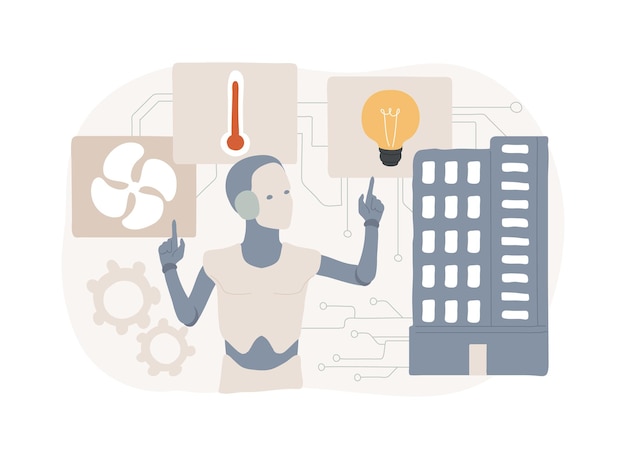 Aioptimized building energy management abstract concept vector illustration energy systems for hvac