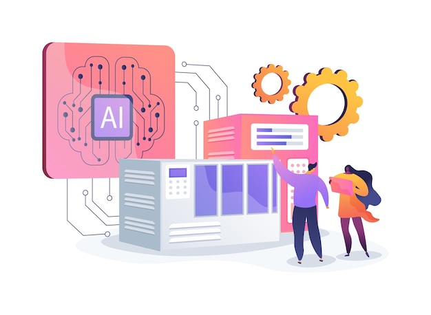 Aioptimized predictive maintenance abstract concept vector illustration manufacturing predicting