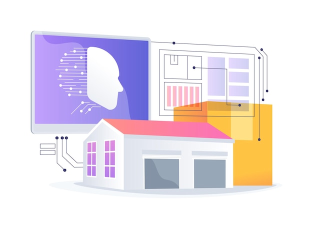 Aioptimized warehouse operations abstract concept vector illustration transportation and logistics