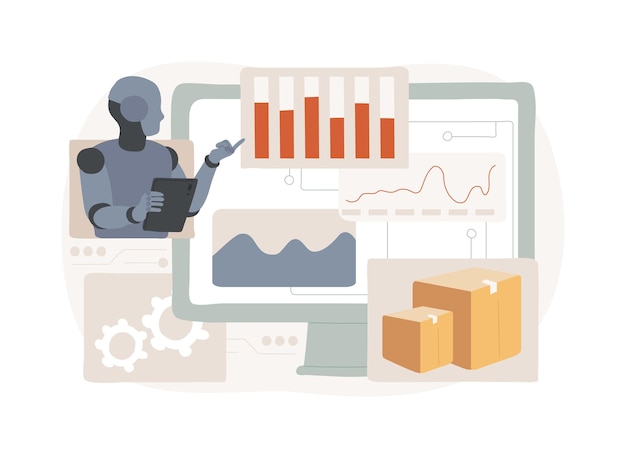 Aipowered inventory management abstract concept vector illustration ecommerce optimize inventory