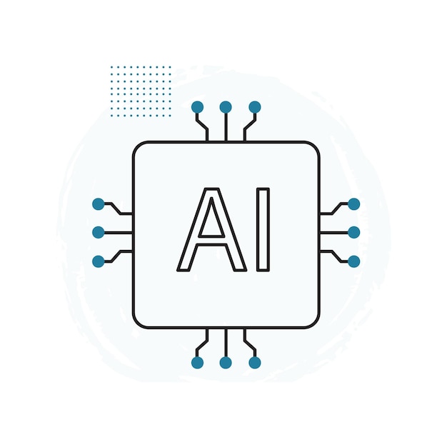 AIPowered Processor Chip for Technology Vector Icon Design