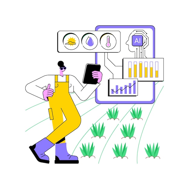 Aiprecision agriculture abstract concept vector illustration agriculture resource use optimization