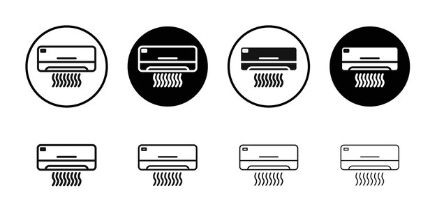 Air Conditioner icon flat line symbol set