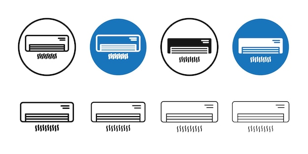 Air conditioner icon Thin line art collection