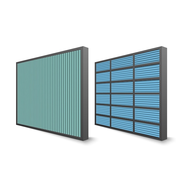 Air filteration and virus protection 2 layers filter vector illustration