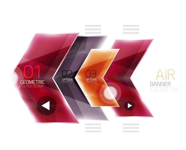 air light glossy design of arrows web info box or ui menu element