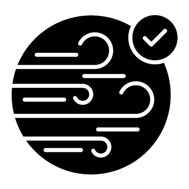 Air Quality Glyph Solid Black Illustration