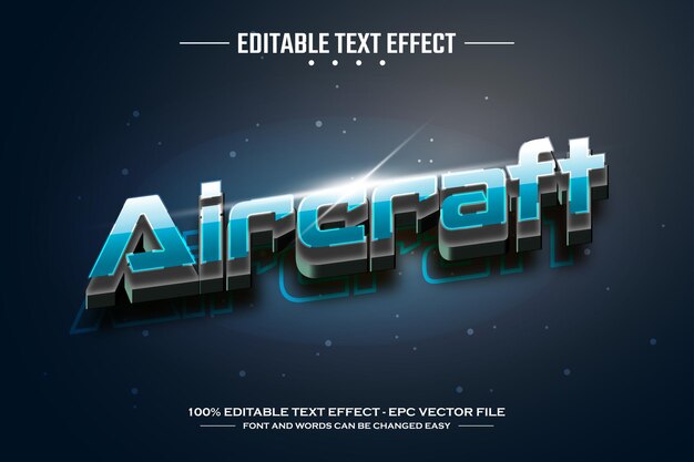 Aircraft 3D editable text effect template