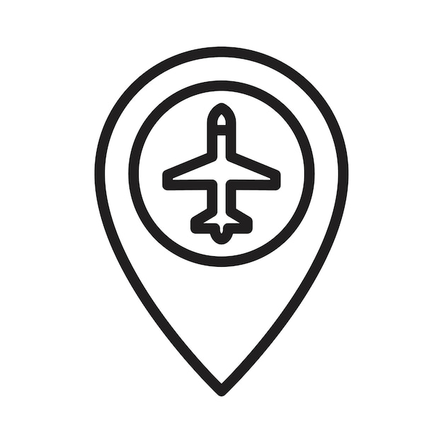 Airport location icon Simple thin outline