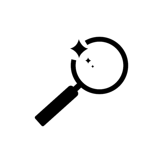 aisearch icon magnifying glass with stars search or find and analyze with machine learning