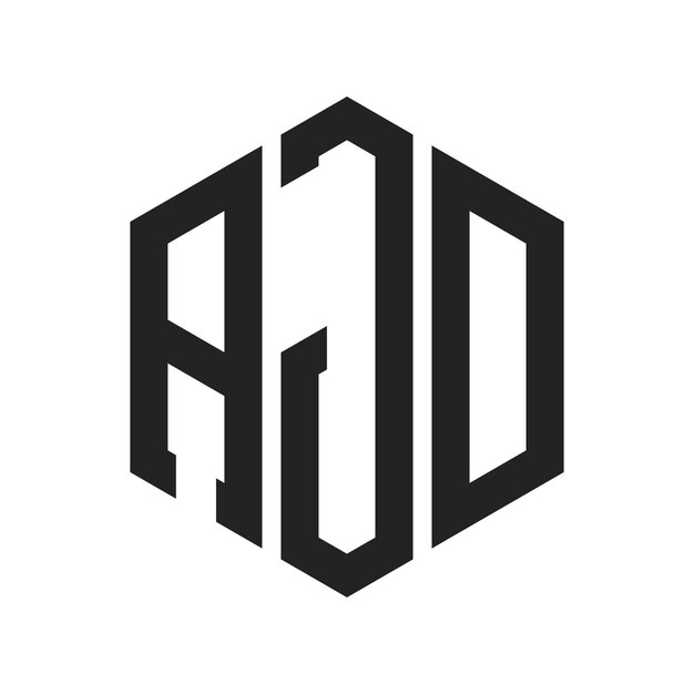 AJD Logo Design Initial Letter AJD Monogram Logo using Hexagon shape