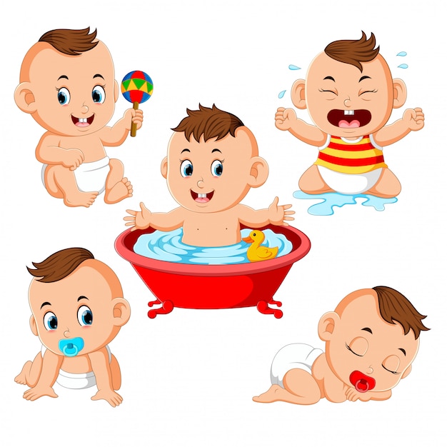 Aktivite yapan erkek bebek koleksiyonu