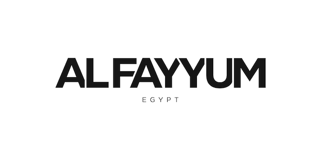 al fayyum in the egypt emblem the design features a geometric style vector illustration with bold typography in a modern font the graphic slogan lettering