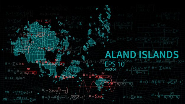 Aland Adaları bağlantısının teknoloji haritası fütüristik modern web sitesi arka planı veya kapak sayfası