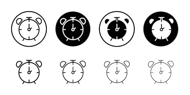 alarm clock icon flat and simple set design