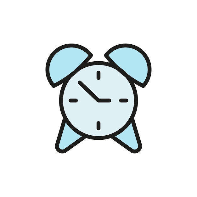 alarm clock icon vector basic design simple and modern