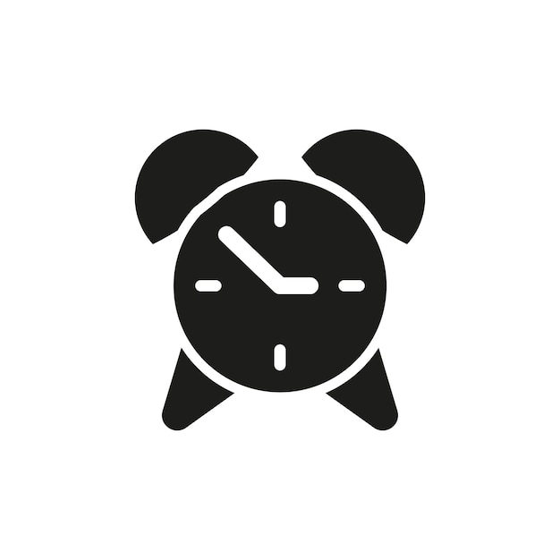 alarm clock icon vector basic design simple and modern