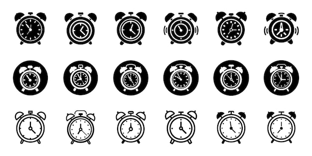 alarm icon bundle set in vector style