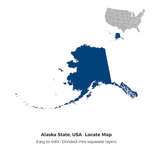 alaska state usa locate isolated map