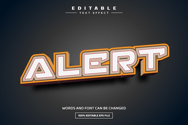 alert 3d editable text effect template