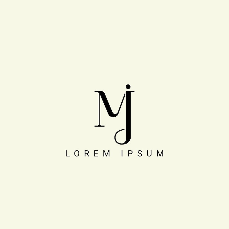 Vektör alfabe mj ve jm illüstrasyon monogram vektör logo şablonu