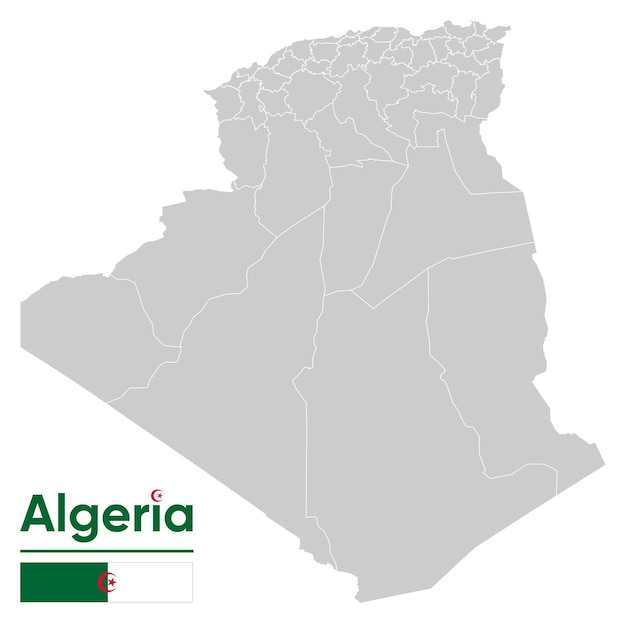 Algeria Political Map with state divisions