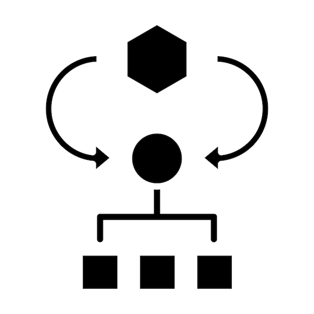 Algorithm Glyph Solid Black Illustration