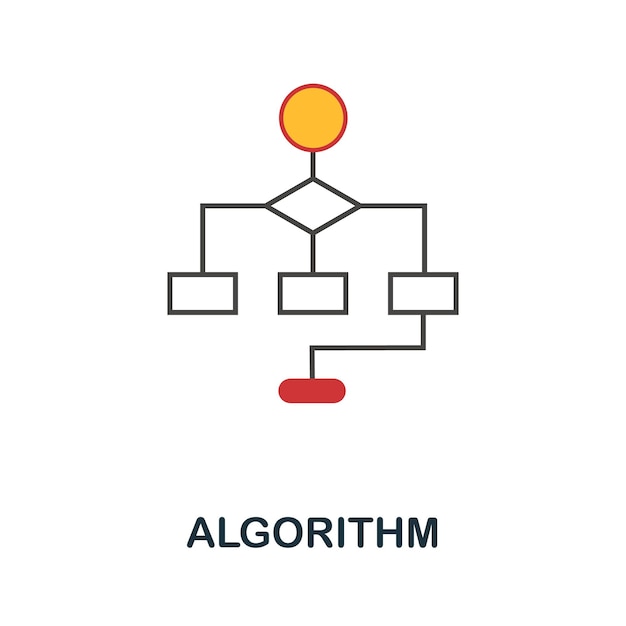 Algorithm icon Flat sign element from data analytics collection Creative Algorithm icon for web design templates infographics and more