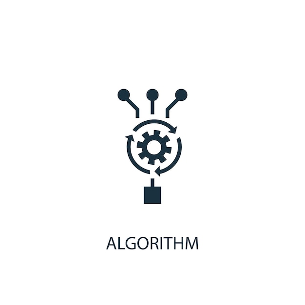 Algoritme ikon. Simpel elementillustration. Algoritme symbol design fra Artificial Intelligence kollektionen. Kan bruges på web og mobil.