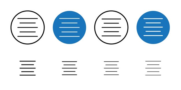 Align center icon Thin line art collection