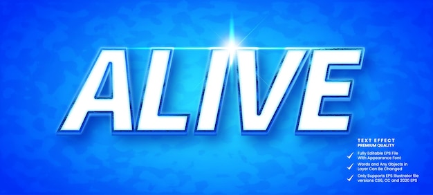 alive 3d text style effect