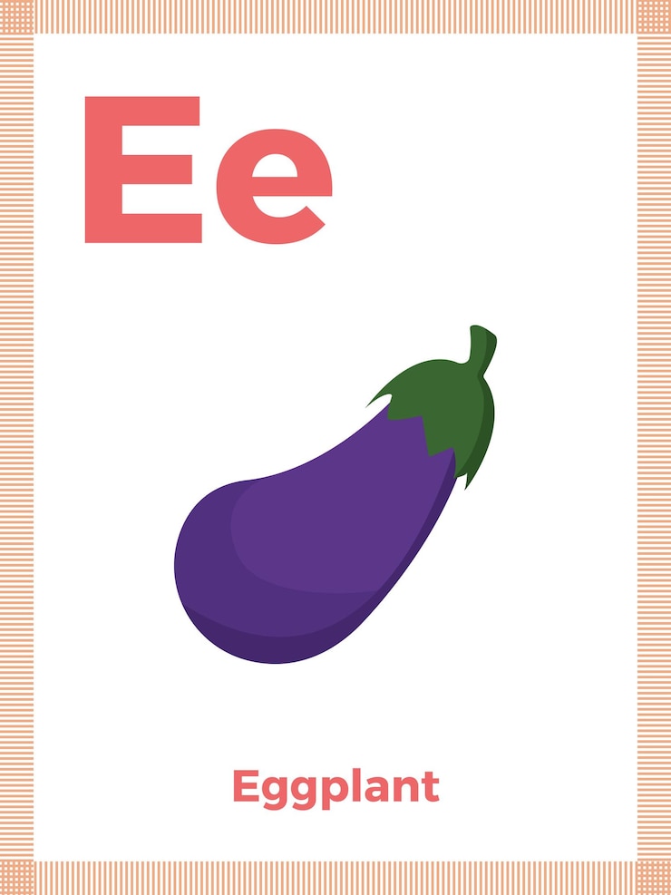 Vektör alphabet card with letter e for children. learning english vocabulary. vector illustration