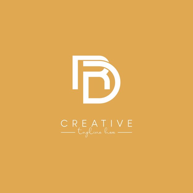 Alphabet DR RD Letter Artistic Logo Design Initial Based Vector Template