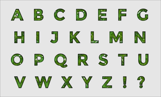Alphabet editable text  with floral style Premium Vector