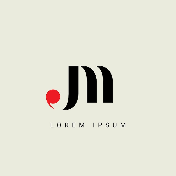 Vektör alphabet jm or mj illustration monogram vector logo template