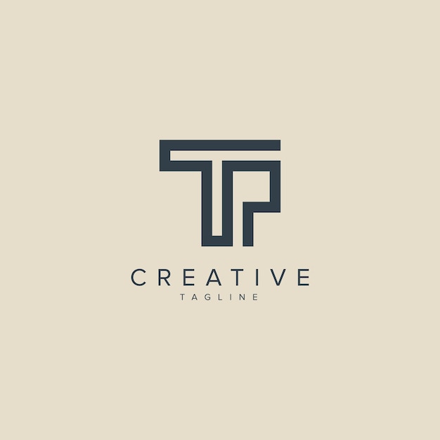alphabet letters tp pt creative logo initial based monogram vector icon