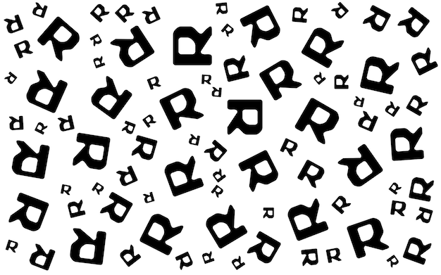 alphabet memphis pattern abstract element background with black and white colors