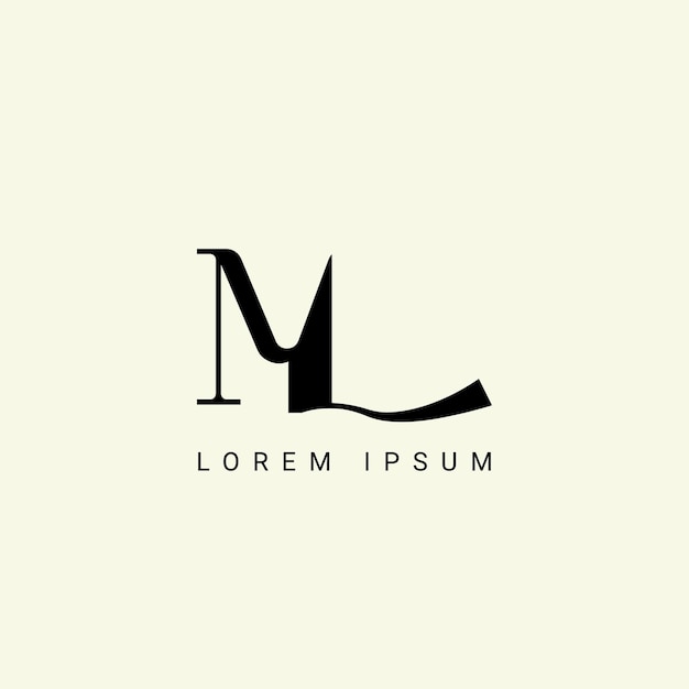 Alphabet ML and LM illustration monogram vector logo template