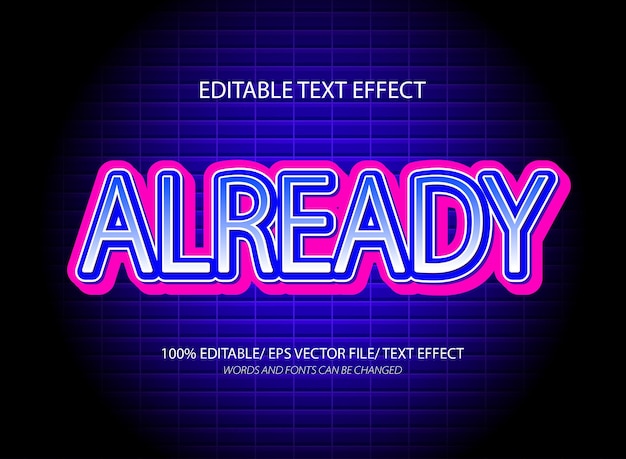 Alrealdy 3d editable text effect template
