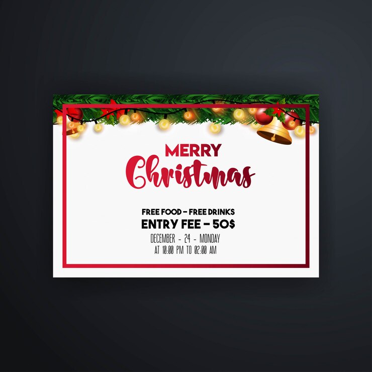 Vektör altın çanlar noel afişi ve arka planı