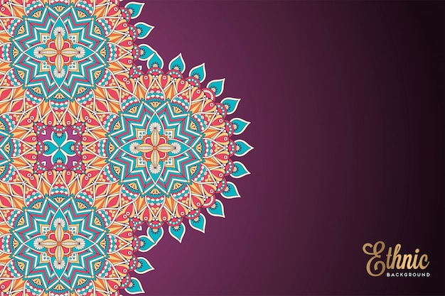 Altın rengi vektörlü lüks, gösterişli mandala design arka planı
