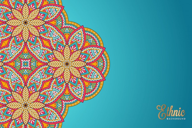 Altın rengi vektörlü lüks, gösterişli mandala design arka planı